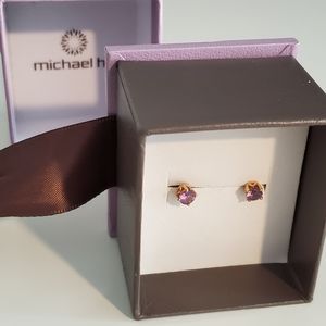 Amethyst & gold studs Michael Hill